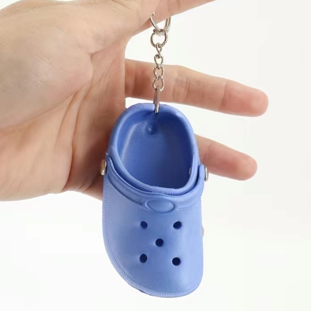 NEW cute clog croc bag charm keychain BLUE